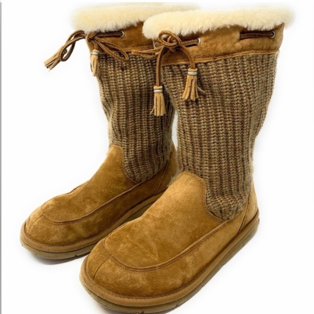 UGG Tan Knit, Suede, and Sherpa boots. 🤎